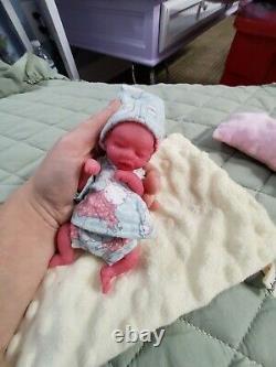 Micro Preeme Mini Reborn Baby Full Body Solid Silicone Doll Ooak