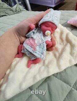 Micro Preeme Mini Reborn Baby Full Body Solid Silicone Doll Ooak