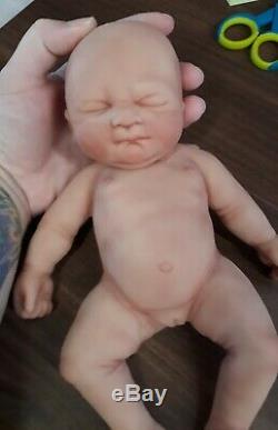 NEW 10 Painted Micro Preemie Full Body Silicone Baby Girl Doll Laila