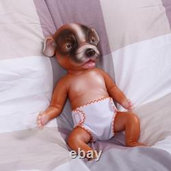NEW 13.7'' Full Silicone Reborn Dog Doll Cuddly Newborn Soft Cute Animals Toy