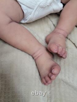 NEW 22 full solid body silicone reborn baby doll boy art babydoll