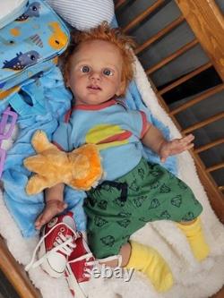 NEW 22 full solid body silicone reborn baby doll boy art babydoll