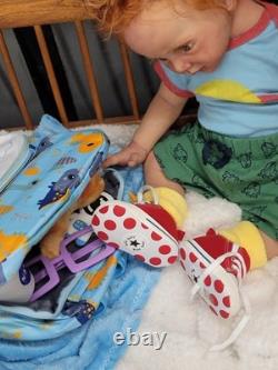 NEW 22 full solid body silicone reborn baby doll boy art babydoll