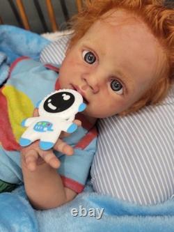 NEW 22 full solid body silicone reborn baby doll boy art babydoll