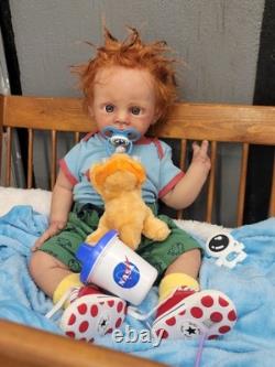 NEW 22 full solid body silicone reborn baby doll boy art babydoll