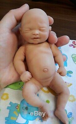 NEW 7 Painted Micro Preemie Full Body Silicone Baby Girl Doll Kayla