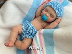 NEW Micro Mini Silicone Reborn Baby Boy Doll No Seams Ultimate Perfection