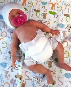 NEW! Painted Preemie Full Body Silicone Baby Girl Doll Tabitha