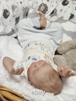 NEW Reborn Babydoll Art Doll 21 Boy Closed eyed with hair Asleep Laura
