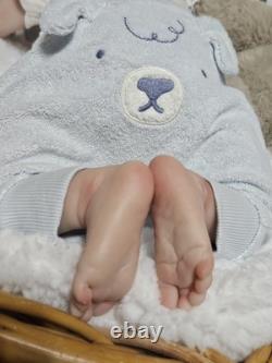 NEW Reborn Babydoll Art Doll 21 Boy Closed eyed with hair Asleep Laura