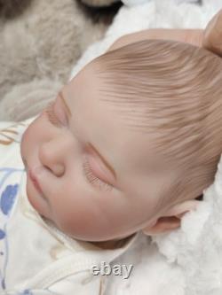 NEW Reborn Babydoll Art Doll 21 Boy Closed eyed with hair Asleep Laura