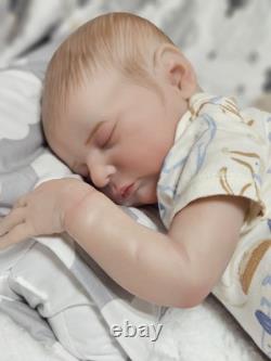 NEW Reborn Babydoll Art Doll 21 Boy Closed eyed with hair Asleep Laura