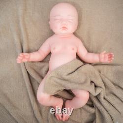 New 17.7 Sleeping Baby Girl Newborn Lifelike Reborn Baby Full Silicone Doll US