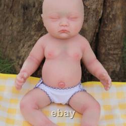 New 17.7 Sleeping Baby Girl Newborn Lifelike Reborn Baby Full Silicone Doll US
