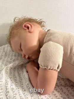 OOAK Art Doll Reborn Hand-painted Rooted Mohair Hyperrealistic Newborn Baby ANDI