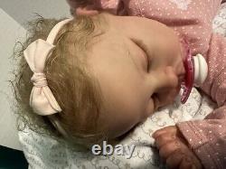 OOAK Art Doll Reborn Hand-painted Rooted Mohair Hyperrealistic Newborn Baby ANDI