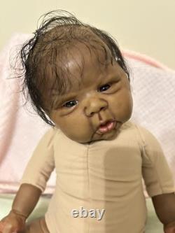 OOAK Medium Dark AA Reborn art doll 3 Months 20 inches long Tori