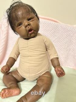 OOAK Medium Dark AA Reborn art doll 3 Months 20 inches long Tori