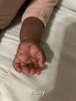 OOAK Medium Dark AA Reborn art doll 3 Months 20 inches long Tori