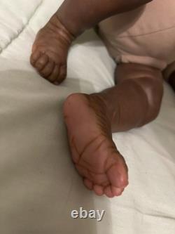 OOAK Medium Dark AA Reborn art doll 3 Months 20 inches long Tori