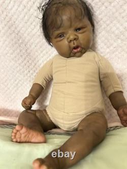 OOAK Medium Dark AA Reborn art doll 3 Months 20 inches long Tori