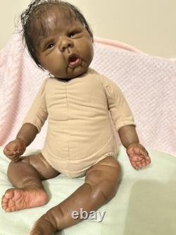OOAK Medium Dark AA Reborn art doll 3 Months 20 inches long Tori