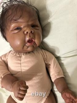 OOAK Medium Dark AA Reborn art doll 3 Months 20 inches long Tori