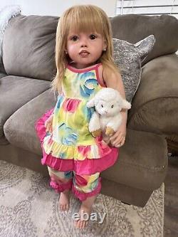 OOAK Strawberry Blonde Baby Little Girl Reborn Doll with Rooted Hair