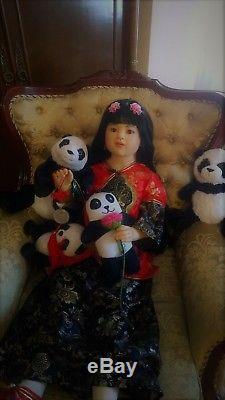PING LAU LifesizeOOAK & Artist One of a Kind Real Size Child Asian Peony