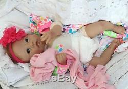 PRETTY LIKE MOM! Newborn Baby Girl 18 Lifelike Collectors Doll + 2 Outfits