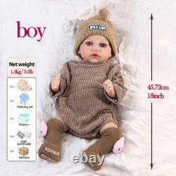 PVC Doll Girl/Boy 18 Realistic Reborn Baby Doll Accompanying DIY Gift