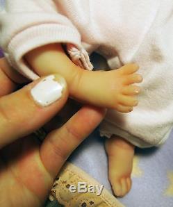Painted Born Too Soon Micro Preemie Full Body Silicone Baby Girl Doll Olivia