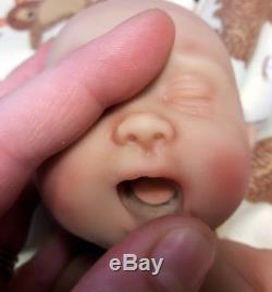 Painted Born Too Soon Micro Preemie Full Body Silicone Baby Girl Doll Olivia