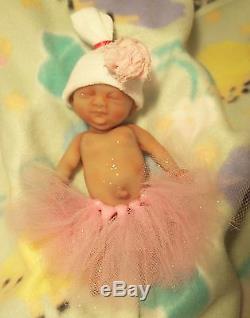 Painted Micro Preemie Full Body Silicone Baby Girl Doll Tobi