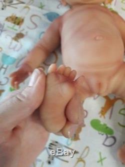 Painted Preemie Full Body Silicone Baby Girl Doll Tabitha