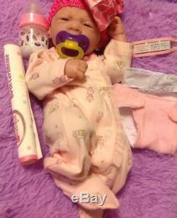 Perfect Cute Baby Girl! Berenguer Lifelike Reborn Preemie 14 Pacifier Bottle ++