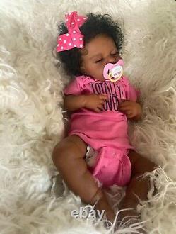 Pinky Reborn Baby Doll Black Girl 20 Inch Realistic Newborn Baby Dolls Realis