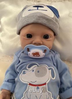 Platinum Silicone Ivanti Smiling Reborn Baby Boy 18 Inches 6 Pounds
