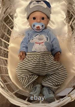Platinum Silicone Ivanti Smiling Reborn Baby Boy 18 Inches 6 Pounds