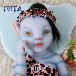 Popular 20Lifelike Silicone Pretty Baby Doll Fairy Amber eyes Avatar Girl Hair