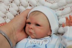 REBORN BABY BOY BLUE EYED DOLL PREEMIE 16 PREMATURE ARTIST OF 9yrs SUNBEAMBIES