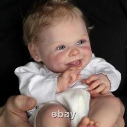 ROSHUAN Smiling Reborn Baby Dolls Boy Harper with Mouth Open 20 Inch Real Lif