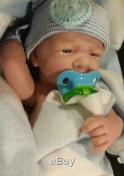 Real Baby Boy Anatomical Berenguer Preemie First Yawn Reborn Takes Pacifier New