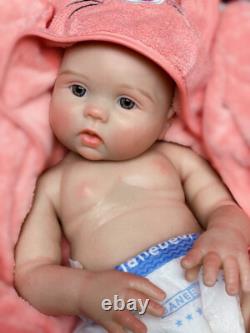 Real Handmade Reborn Baby Dolls 18in Full Body Platinum Silicone Baby Girl Doll