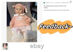 Real Handmade Reborn Baby Dolls 18in Full Body Platinum Silicone Baby Girl Doll