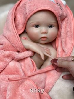 Real Handmade Reborn Baby Dolls 18in Full Body Platinum Silicone Baby Girl Doll