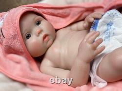 Real Handmade Reborn Baby Dolls 18in Full Body Platinum Silicone Baby Girl Doll