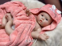 Real Handmade Reborn Baby Dolls 18in Full Body Platinum Silicone Baby Girl Doll