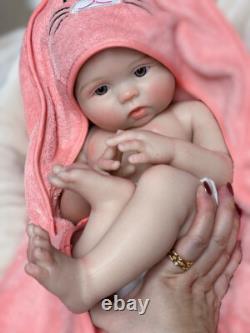 Real Handmade Reborn Baby Dolls 18in Full Body Platinum Silicone Baby Girl Doll