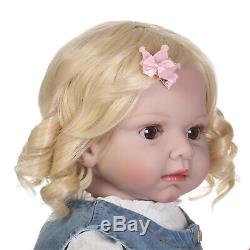 Real Life Toddler Girl 28/70cm Reborn Dolls Curly Hair with Brown Eyes Open